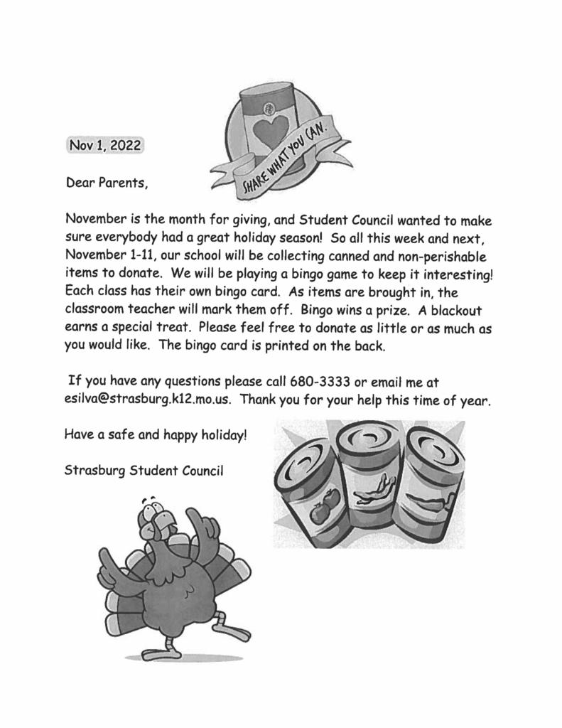 Flyer about Community Unity Food Drive